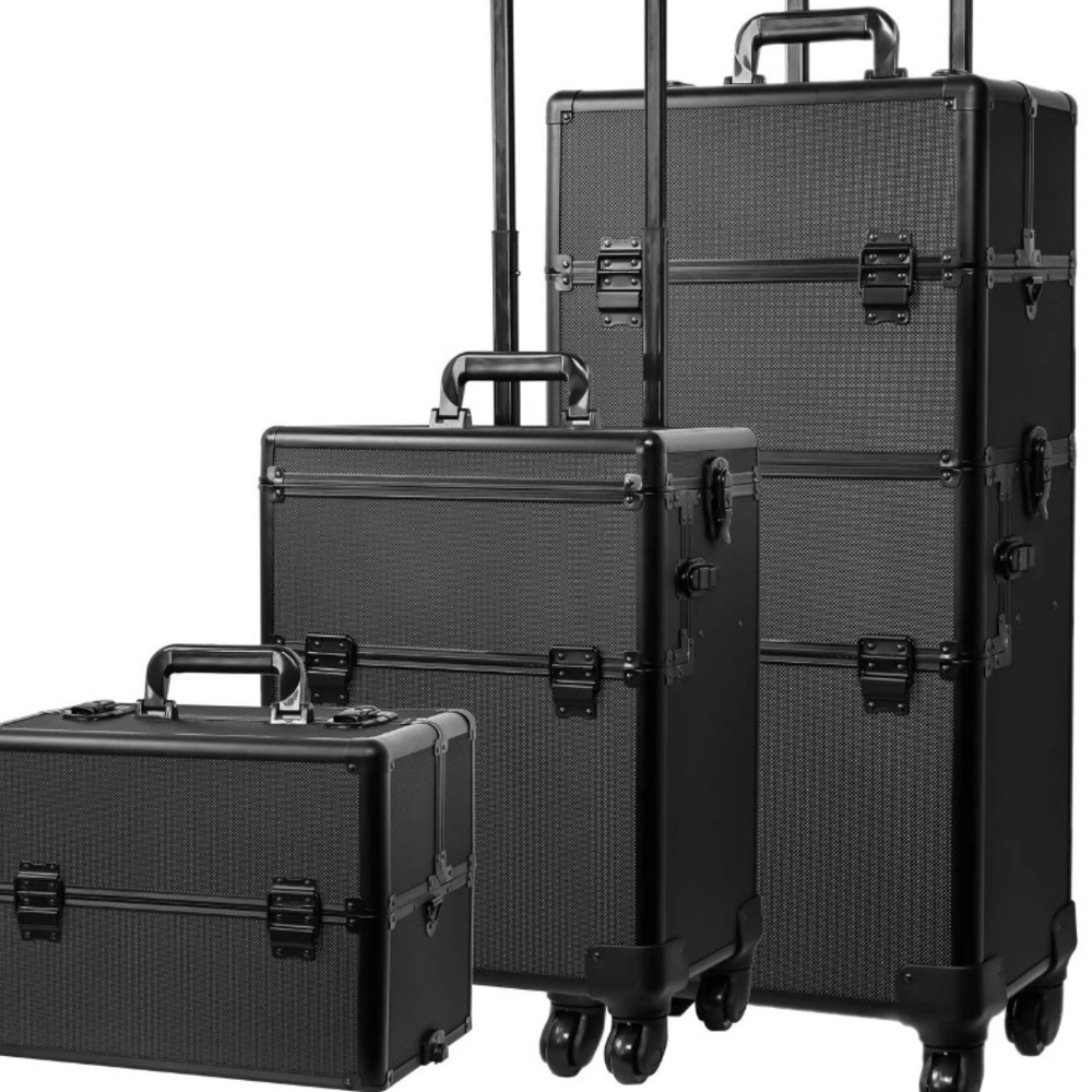 4-wheel Rolling 2in1 Makeup Train Cosmetic Case